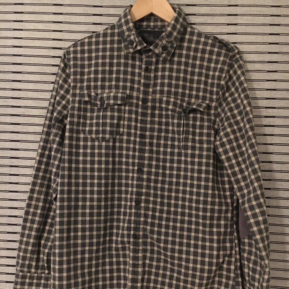 Joe’s Jeans 100% Cotten Plaid Shirt Green/Grey